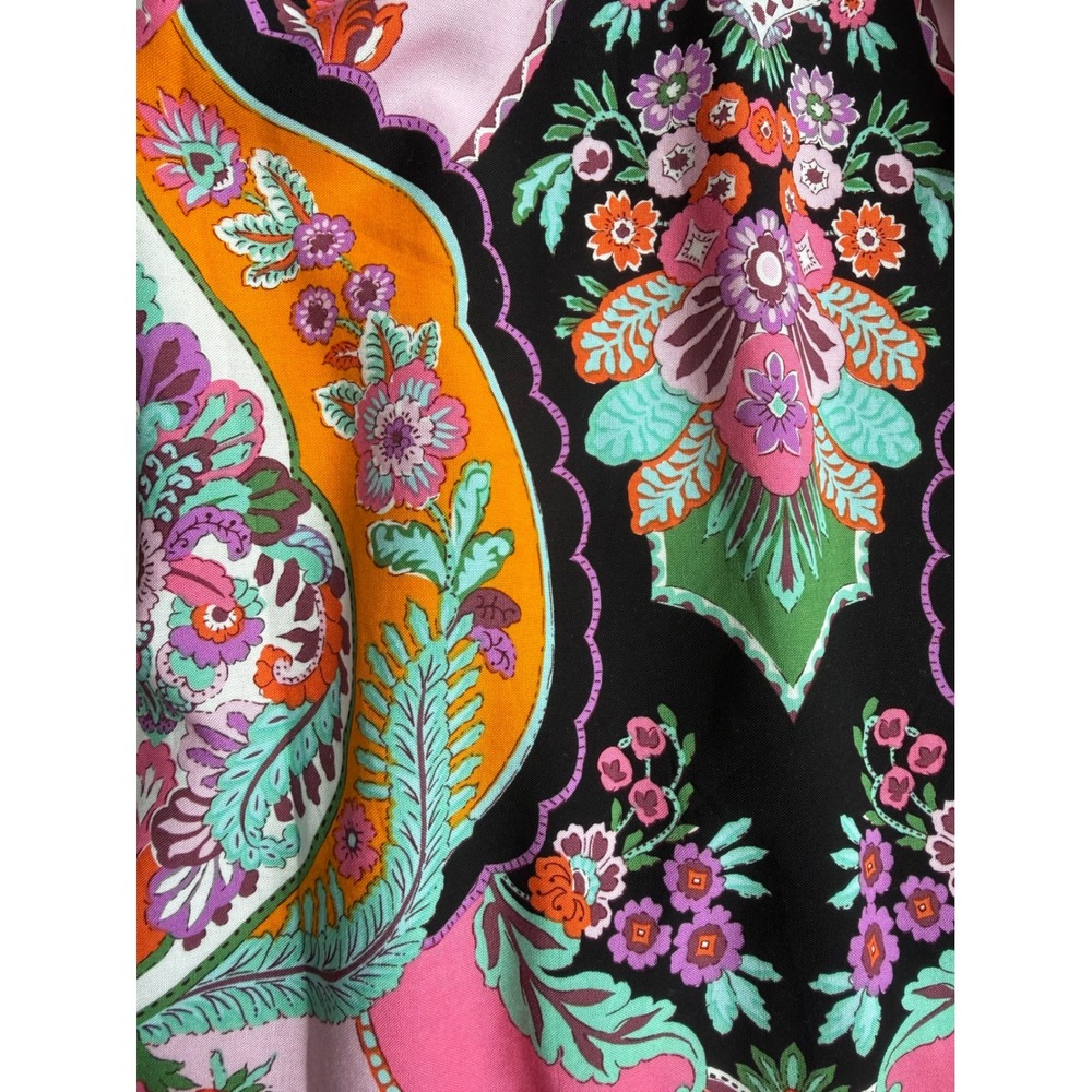 Rachel Zoe Reversible Pink Black Boho Paisley Floral Kimono 2X - Picture 7 of 8